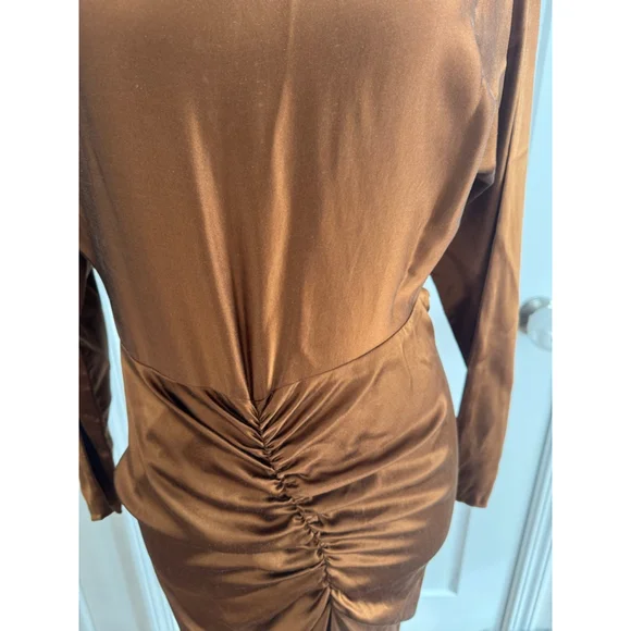 Women's Veronica Beard Long Sleeve Dress Brown Size 2 - Picture 4 of 10